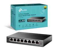 TP-Link TL-SG108PE Géré L2 Gigabit Ethernet (10/100/1000) Connexion Ethernet, supportant l'alimentation via ce port (PoE) Noir