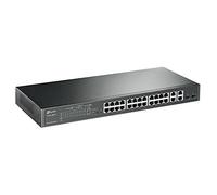 TP-Link T1500-28PCT(TL-SL2428P) Smart Switch Niveau 2 avec 24 Ports 10/100 RJ45 PoE + 4 Ports Gigabit RJ45 (2 Ports Combo SFP, Rackable)