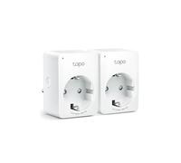 TP-Link Tapo P100(2-PACK) Prise Intelligente Wi-Fi/Bluetooth, 2.4GHz, 2990W max, 220-240V, Compatible Android/iOS/Alexa/Google Home, Blanc, 72.5x51.5x37.5mm