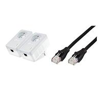 TP-Link TL-PA4015P KIT CPL 600 Mbps avec Prise Intégrée et Ports Ethernet, Kit de 2 & Amazon Basics Câble réseau Ethernet RJ45 catégorie 6 - 1,5 m