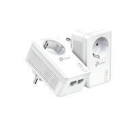 TP-Link TL-PA7027P KIT : Adaptateur CPL 1000 Mbit/s, 2 Ports Gigabit Ethernet, HomePlug AV2, Prise Intégrée Type E/F, Portée 300m, AES 128-bit