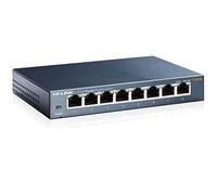 TP-LINK TL-SG108S commutateur réseau Non-géré L2 Gigabit Ethernet (10/100/1000) Noir - Commutateurs réseaux (Non-géré, L2, Gigabit Ethernet (10/100/1000), Full duplex, Montage mural)