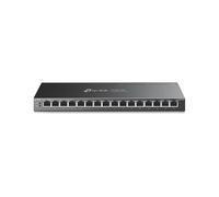TP-Link TL-SG116P Switch Gigabit Ethernet Non-Géré 16 Ports RJ45 10/100/1000 PoE 32Gbps QoS VLAN Montage Mural Boîtier Métal Noir