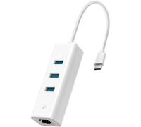 TP-Link UE330C Hub Adaptateur USB C vers USB 3.0 Ethernet, Adaptateur Ethernet USB C Gigabit avec 3 Ports USB 3.0, Brancher et Utiliser, Compatible avec Windows, Mac, Linux, iPad