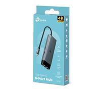 TP-Link UH6120C Hub USB 3.0 UH6120C, 6 Ports USB et 2 Ports de Charge de Type C, Vitesse de Transfert jusqu'à 5 Gbps, Charge Rapide 12W, Design Compact et Portable, Windows, Mac et Linux