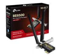 TP-Link WiFi 7 Carte WiFi PCIe BE6500 Archer TBE400E, Tri-Bandes (6GHz/5GHz/2.4GHz), débits Jusqu’à 2 882 Mbps, Bluetooth 5.4 et 2 antennes multidirectionnelles, Idéal pour Gaming, WPA3, Windows 11