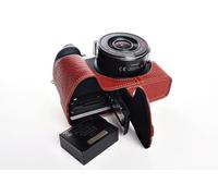 TP main de véritables housse en cuir authentique sac de couverture pour Half Panasonic G7 Brown Version ouverture inférieure