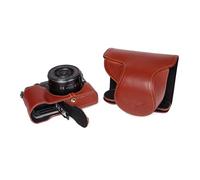 TP Main Véritable Cuir véritable Appareil Photo Plein Case Cover Bag pour Panasonic GX85 GX80 GX7 II avec X14-42mm Objectif Fond Ouvert Brown Couleur