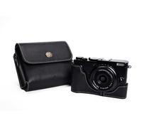 TP Main Véritable Cuir véritable Appareil Photo Plein de Couverture de Cas Sac Pochette pour FUJIFILM X70 Noir Couleur