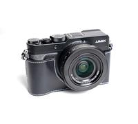 TP Main véritable Cuir véritable Demi Camera Case Sac Housse pour Panasonic LX100 Noir Couleur