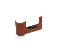 TP Original Demi-étui en cuir véritable pour appareil photo Panasonic Lumix L10, Rufous, Poche de rangement