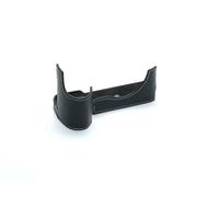 TP Original Demi-étui en cuir véritable pour appareil photo Sony A7R VI, Cuir noir, coutures blanches, Poche de rangement