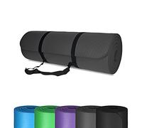 TP Tapis de Yoga antidérapant, en mousse souple, tapis GYM pour le sport, fitness, exercices au sol, Pilates, aérobic, camping, pliable et protége articulations, avec sangle, 185 x 61 cm, gris