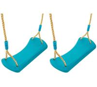 TP Toys Balançoire Classique Bleue - Plastique Rotomoulé Haute Densité - Corde Imputrescible Réglable - Dès 3 Ans - Usage Domestique - Support 50 kg (Lot de 2)