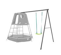 TP Toys Black Edition Bras pivotant en métal pour balançoires simples. Support de balançoire en A avec piquets, mousquetons et capuchons de pieds. Ensemble de balançoires pour jardin extérieur Bras