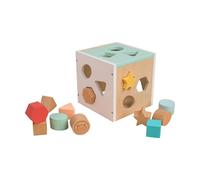 TP Toys Cube d’Activités en Bois FSC Owl & Fox - Trieur de Formes Éducatif - 14,9 x 14,7 x 14,9 cm - Dès 12 Mois