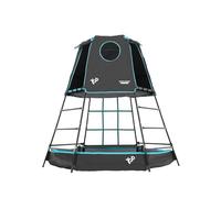 TP Toys Explorer Black Edition Cadre d'escalade en métal pour Le Jardin avec Tapis de Jeu, cabane et Filet, Jeu d'extérieur pour Enfants, Convient aux garçons et Filles âgés de 3 à 12 Ans