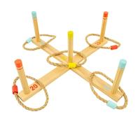 Talk-Point Jeu de lancer d'anneaux en bois FSC® – Dès 3 ans – Intérieur/Extérieur – Multicolore