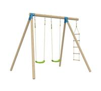 TP Toys Portique 2 Balançoires avec Échelle Corde, Bois PEFC™, H224 Cm