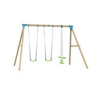 TP Toys Portique ANTHÉMIS 2 balançoires en bois H243 cm marron