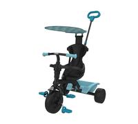 TP Toys Tricycle Évolutif 4-en-1 Bleu Unicorn - Dès 12 Mois - Pare-Soleil UV, Ceinture 3 Points, Poignée Parentale, Barre de Sécurité, Repose-Pieds - Trike Bébé Jusqu’à 23 kg