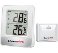TP200C Station Meteo Interieur Exterieur Sans Fil, Thermometre Connecté avec Capteur de Température la Distance de Réception 150m, pour Terrasse, Jardin, Cave, LCD