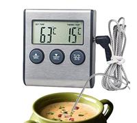 TP700 Digital Meat Thermometer With Probe - Electronic Thermograph For Grilling & | Built In Timer & Temperature Alarm | Magnetic Back | Precision Cooking Meter For Kitchen