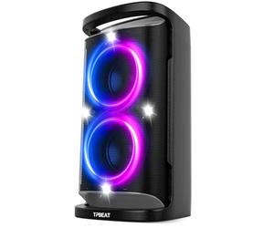 TPBEAT Enceinte Bluetooth Puissante, 160W Partybox, Loud Son- Super Bass, Grosse Party Haut Parleur Bluetooth de lumière LED, Charge Rapide, MIC& Guitare IN,TF,U-Disk, AUX, EQ, pour Party, Extérieur