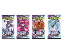 TPCI Lot de 4 boosters Pokémon Épée et Bouclier 6 Règne de refroidissement (4 fournis) - Pokémon TCG SwSh6