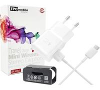 TPCmobile Chargeur secteur rapide 15 W USB Type C (USB-C) pour Samsung Galaxy Tab A8 2021, Galaxy Tab A9, A9+, A14, Galaxy Tab A7 2022, A04, A04s, A13, S6 Lite 2022, A13, A03, A03s, Z Flip3 (TA200EWE)