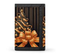 TPDHJK Portefeuille fin pour homme avec ruban enduit de bonbons imprimé à trois volets, portefeuille en polyester, mini portefeuille minimaliste adapté pour le travail, les voyages et un usage