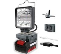 TPDL lampe sans fil pour Einhell Power X-Change, 18 V, lampe de travail rotative 180° avec port USB A et Type-C, projecteur LED 6 modes de luminosité