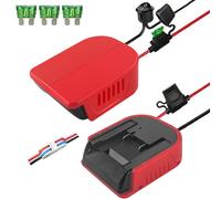 TPDL Pack de 2 adaptateurs de Roue électrique pour Batterie Einhell Power X-Change 18 V, Adaptateur de Batterie avec câble de Fils 14 AWG, fusible et Interrupteur, convertisseur de Puissance pour Lam
