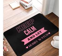 TPDODON Gardez Votre Calme et Laissez Votre Mari Regarder Les Tapis d'entrée de Porte d'entrée de Sol Le paillasson de Salle de Bain de Cuisine intérieure Le Tapis de garage-20x32 inch
