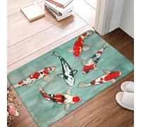 TPDODON Le Ballet des Carpes Koi Fish Tapis de Porte d'entrée d'intérieur Motif Animal japonais-24x36 inch