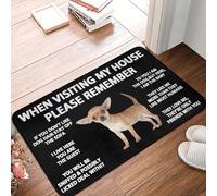 TPDODON Lorsque Vous visitez ma Maison n'oubliez Pas Dog Quotes 22 Paillasson antidérapant pour Porte d'entrée Salle de Bain Salon Tapis de sol-20x32 inch