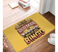 TPDODON Ne sous-Estimez jamais Un Vieil Homme Qui Joue au Bingo. Paillasson antidérapant pour Salle de Bain Cuisine Garage.-16x24 inch