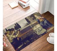 TPDODON Paillasson Annonciation Leonardo Da Vinci antidérapant pour entrée Salle de Bain Cuisine Sol Porte Peinture Art Garage tapis-24x36 inch