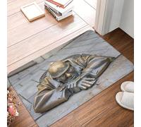 TPDODON Paillasson antidérapant en Bronze représentant Un Ouvrier des égouts Tapis de Bain de Cuisine de Jardin de Garage de Sol d'entrée-16x24 inch