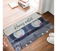 TPDODON Paillasson antidérapant en métal Lourd avec Motif Cassette Style Old School idéal pour l'entrée la Salle de Bain la Cuisine Le jardin-16x24 inch