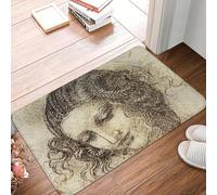 TPDODON Paillasson antidérapant Leonardo Da Vinci pour Cuisine Salle de Bain Chambre à Coucher Balcon Porte entrée-24x36 inch