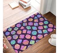 TPDODON Paillasson antidérapant Motif dés Arc-en-Ciel pour entrée Cuisine Salle de Bain Sol Dragons fantastiques Jeu DND Chambre à Coucher balcon-20x32 inch