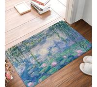 TPDODON Paillasson antidérapant Motif Nymphéas Claude Monet pour entrée Cuisine Salle de Bain Peintre français-16x24 inch