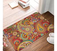 TPDODON Paillasson antidérapant Style bohème Ethnique Motif Cachemire Bandana pour entrée Cuisine Salle de Bain Toilettes Tapis de sol-16x24 inch