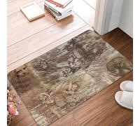 TPDODON Paillasson Leonardo Da Vinci antidérapant Style Vintage pour Salle de Bain Cuisine Chambre à coucher-24x36 inch