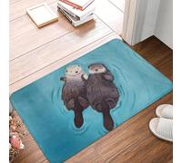 TPDODON Paillasson Romantique en Forme de Couple de loutres antidérapant pour Animaux de Compagnie pour Cuisine Salle de Bain Chambre à coucher-16x24 inch