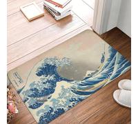 TPDODON sous la Grande Vague de Kanagawa Katsushika Hokusai Tapis d'entrée pour Porte d'entrée paillasson de Cuisine intérieur Tapis de Chambre à coucher-24x36 inch