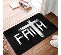 TPDODON Tapis de Porte antidérapant pour Salle de Bain Cuisine intérieur Foi christianisme entrée toilettes-20x32 inch