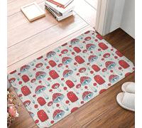 TPDODON Tapis de Porte d'entrée antidérapant et imperméable avec Motifs de Fleurs et de Champignons Magiques psychédéliques-20x32 inch