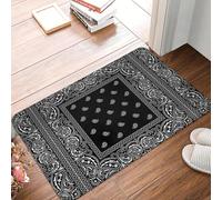 TPDODON Tapis de Porte d'entrée de Sol de Bandana de Cachemire de Style Ethnique bohème paillasson extérieur de Salle de Bains de Cuisine de Chambre à coucher-24x36 inch